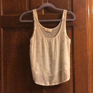 White sparkly Abercrombie & Fitch top